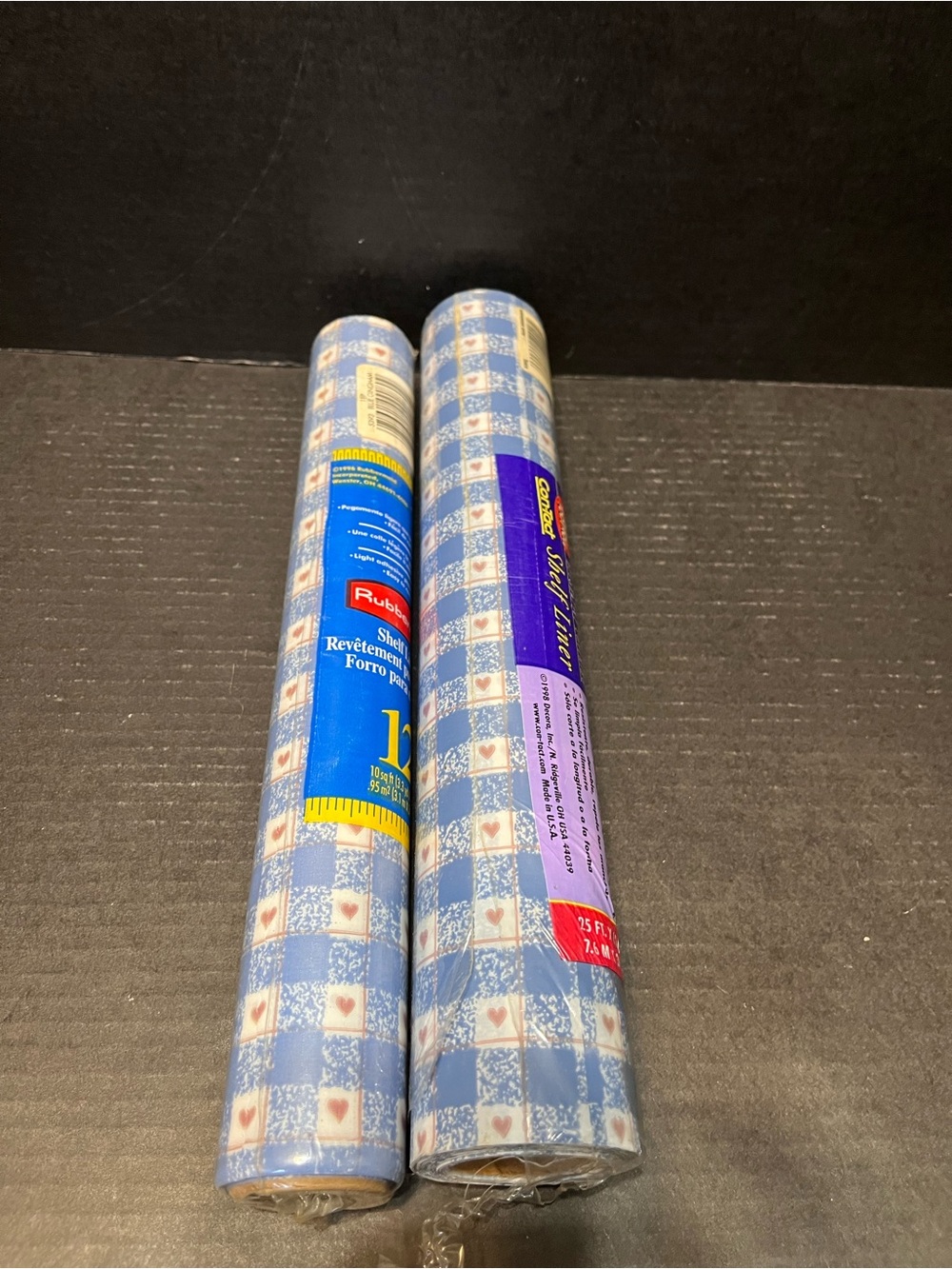 Vintage Contact  Liner Paper Blue Gingham Rubbermaid Contact Paper brand new